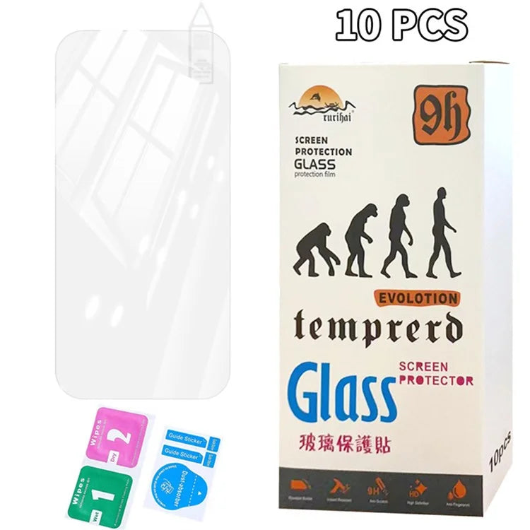 RURIHAI 10Pcs For iPhone 16 Screen Protector Anti-Scratch HD Clear 0.26mm 2.5D