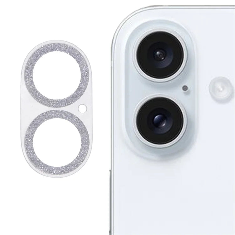 For iPhone 16 / 16 Plus Camera Lens Protector Glitter Tempered Glass Lens Film