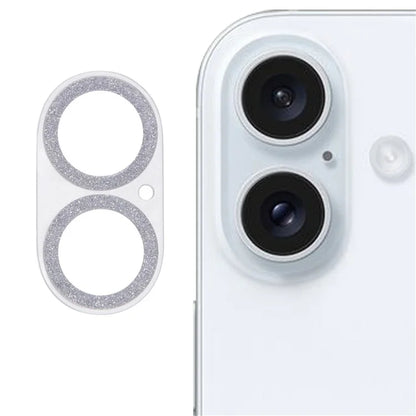For iPhone 16 / 16 Plus Camera Lens Protector Glitter Tempered Glass Lens Film