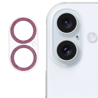 For iPhone 16 / 16 Plus Camera Lens Protector Glitter Tempered Glass Lens Film
