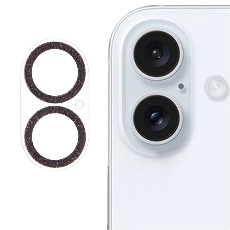 For iPhone 16 / 16 Plus Camera Lens Protector Glitter Tempered Glass Lens Film