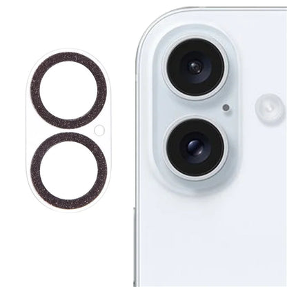 For iPhone 16 / 16 Plus Camera Lens Protector Glitter Tempered Glass Lens Film