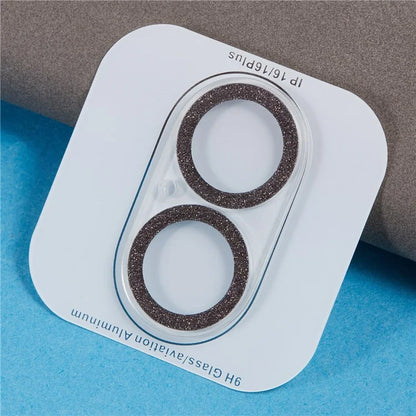For iPhone 16 / 16 Plus Camera Lens Protector Glitter Tempered Glass Lens Film