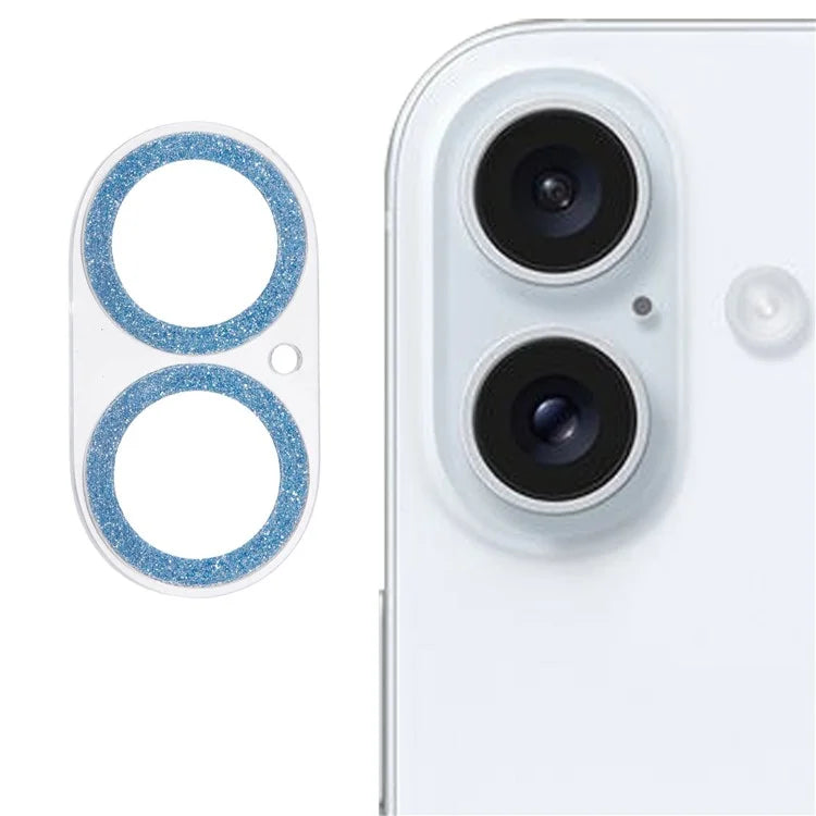 For iPhone 16 / 16 Plus Camera Lens Protector Glitter Tempered Glass Lens Film
