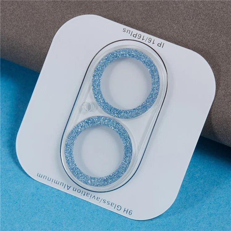For iPhone 16 / 16 Plus Camera Lens Protector Glitter Tempered Glass Lens Film