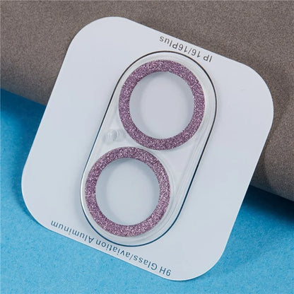 For iPhone 16 / 16 Plus Camera Lens Protector Glitter Tempered Glass Lens Film