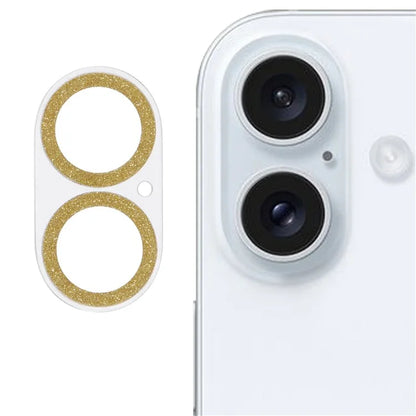 For iPhone 16 / 16 Plus Camera Lens Protector Glitter Tempered Glass Lens Film