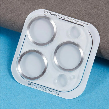 For iPhone 16 Pro / 16 Pro Max Camera Lens Protector CD Veins Integrated Tempered Glass Lens Film