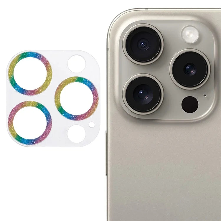 For iPhone 16 Pro / 16 Pro Max Camera Lens Protector Glitter Tempered Glass Lens Film
