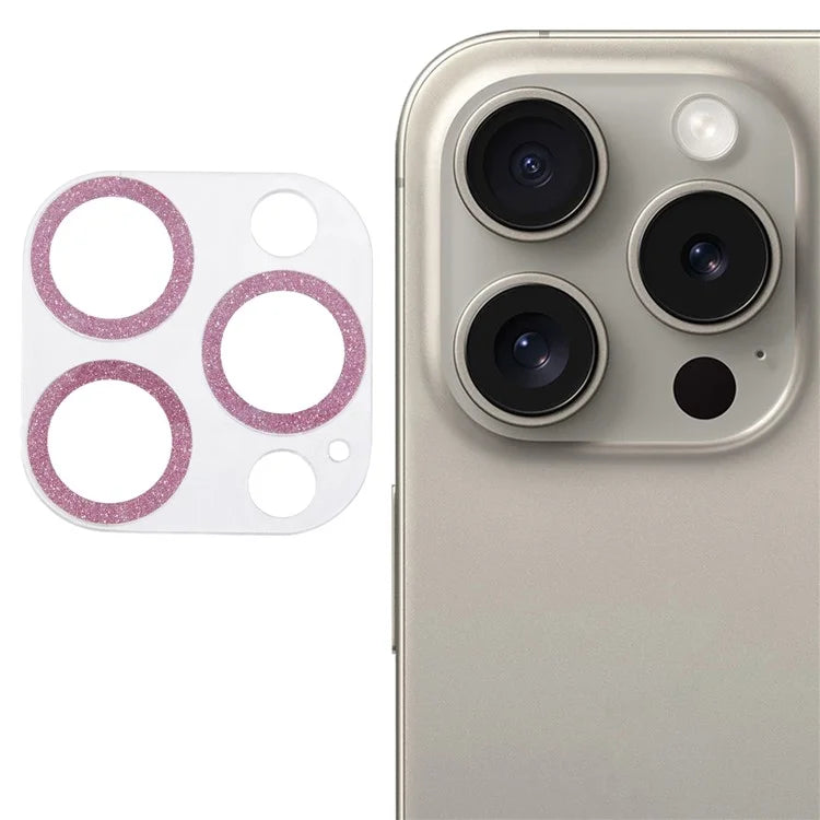 For iPhone 16 Pro / 16 Pro Max Camera Lens Protector Glitter Tempered Glass Lens Film