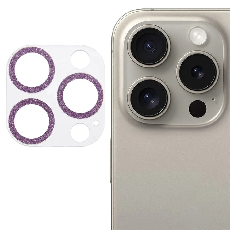 For iPhone 16 Pro / 16 Pro Max Camera Lens Protector Glitter Tempered Glass Lens Film