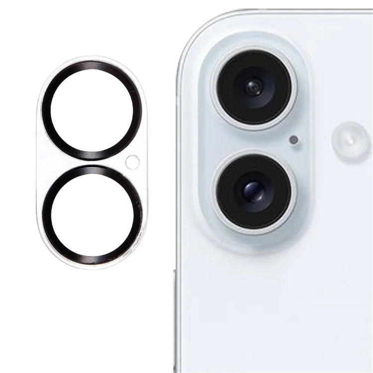 For iPhone 16 / 16 Plus Camera Lens Protector CD Veins Integrated Tempered Glass Lens Film
