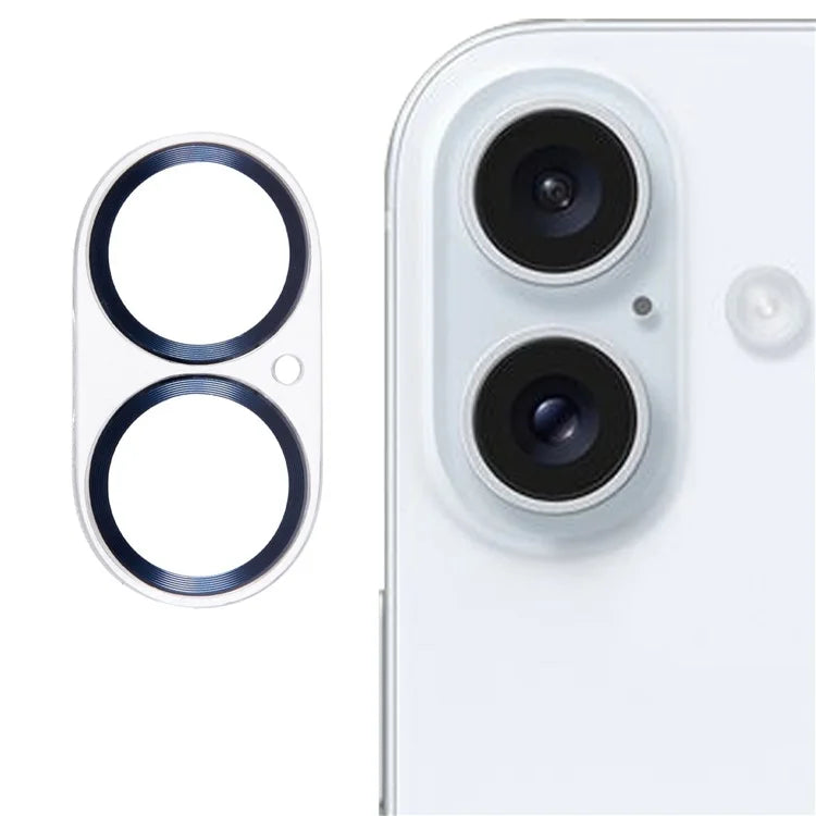 For iPhone 16 / 16 Plus Camera Lens Protector CD Veins Integrated Tempered Glass Lens Film