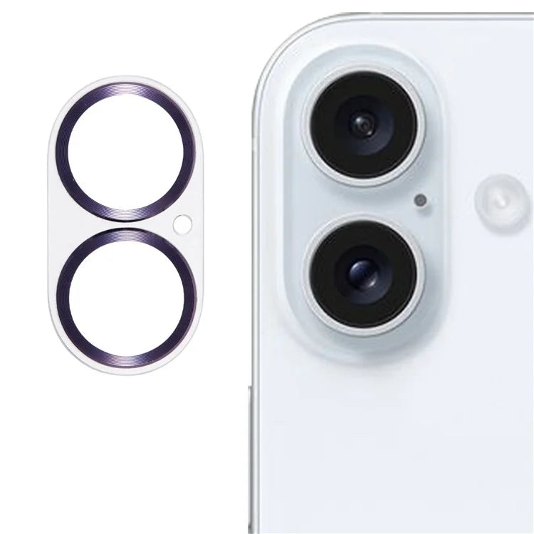 For iPhone 16 / 16 Plus Camera Lens Protector CD Veins Integrated Tempered Glass Lens Film