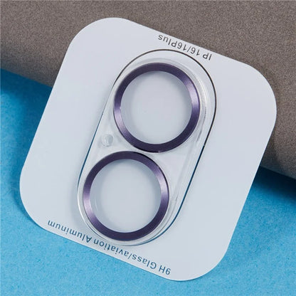 For iPhone 16 / 16 Plus Camera Lens Protector CD Veins Integrated Tempered Glass Lens Film