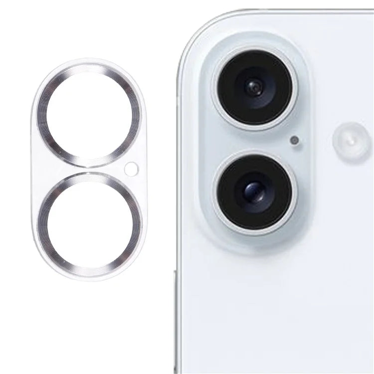 For iPhone 16 / 16 Plus Camera Lens Protector CD Veins Integrated Tempered Glass Lens Film