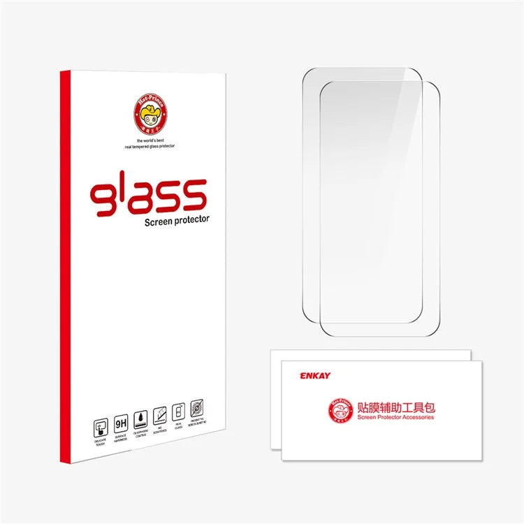 ENKAY HAT PRINCE 2Pcs For iPhone 15 Plus Screen Protector Anti-Explosion Protective Film