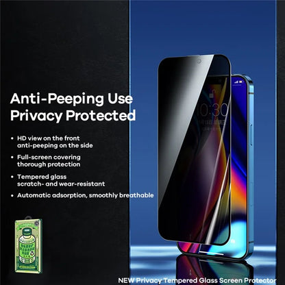 REMAX For iPhone 16 Pro Max Anti-Peep Tempered Glass Screen Protector Full Covering Screen Film