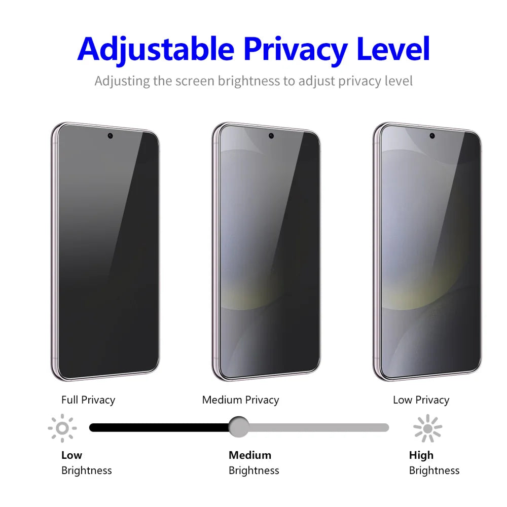 For Samsung Galaxy S24 FE ENKAY Hat-Prince 2Pcs Anti-Spy Privacy Protection Film Anti-Glare Full Screen Protector - Black