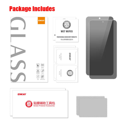 For Samsung Galaxy S24 FE ENKAY Hat-Prince 2Pcs Anti-Spy Privacy Protection Film Anti-Glare Full Screen Protector - Black