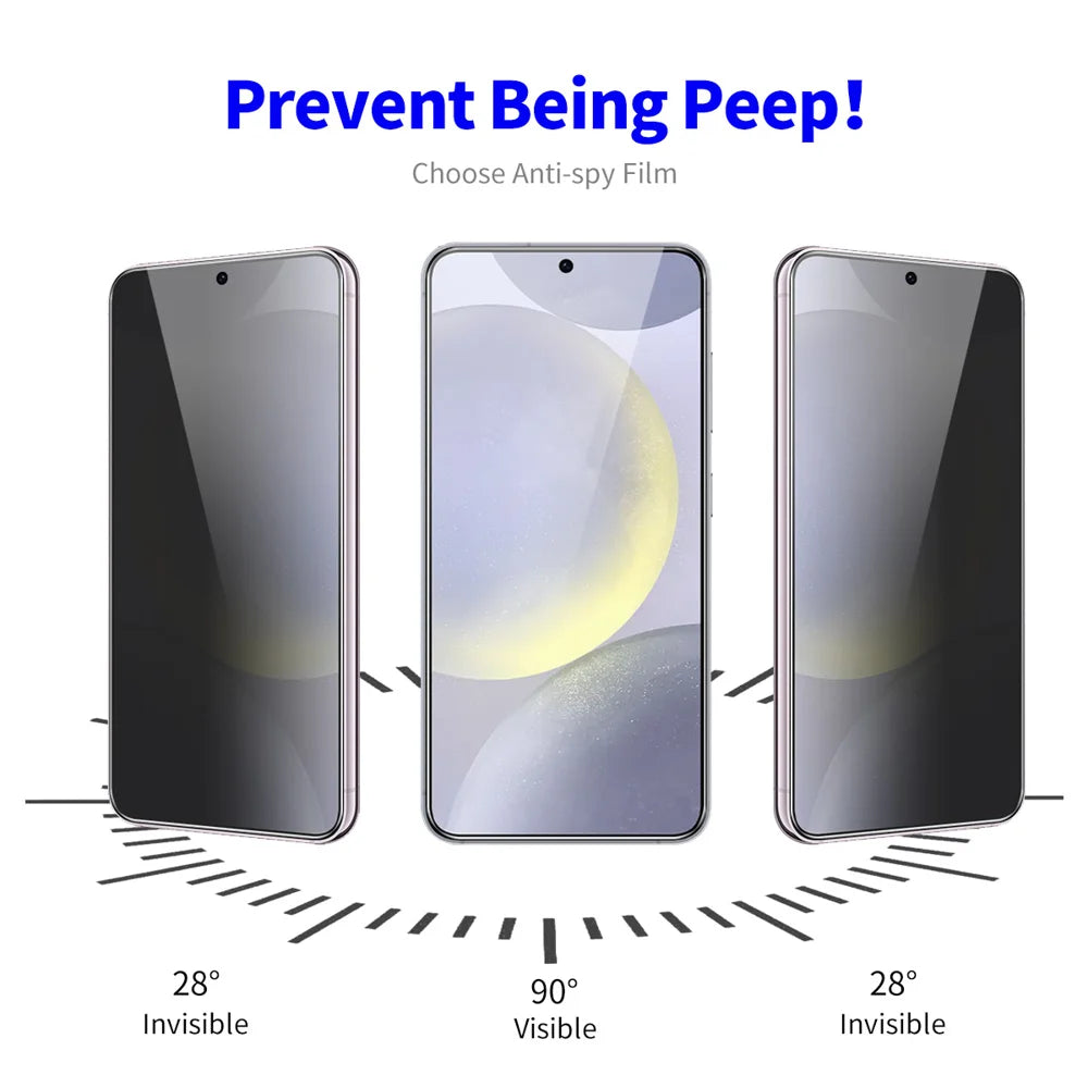 For Samsung Galaxy S24 FE ENKAY Hat-Prince Anti-Spy Privacy Protection Film Anti-Glare Full Screen Protector - Black
