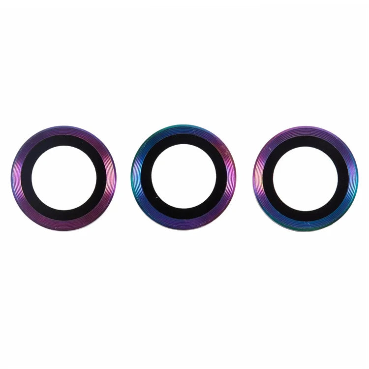 For iPhone 16 Pro / 16 Pro Max Camera Lens Protector CD Veins Metal Ring Tempered Glass Film