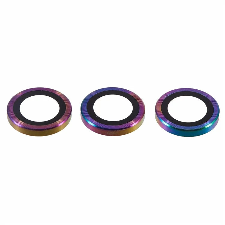 For iPhone 16 Pro / 16 Pro Max Camera Lens Protector CD Veins Metal Ring Tempered Glass Film