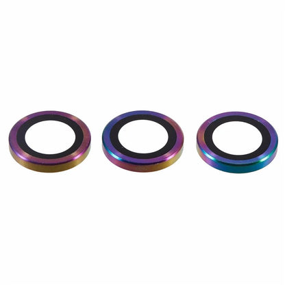 For iPhone 16 Pro / 16 Pro Max Camera Lens Protector CD Veins Metal Ring Tempered Glass Film