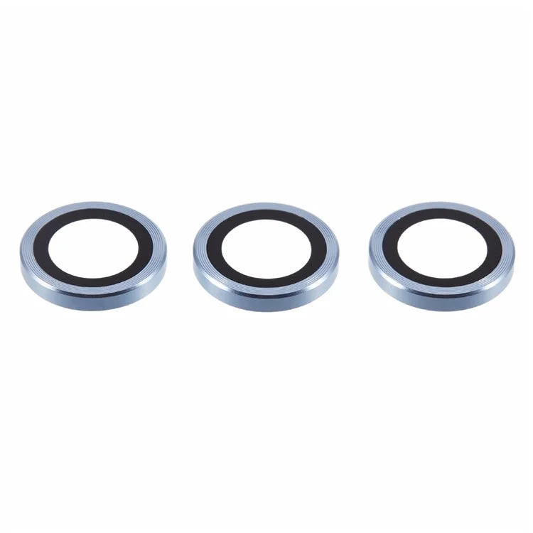 For iPhone 16 Pro / 16 Pro Max Camera Lens Protector CD Veins Metal Ring Tempered Glass Film