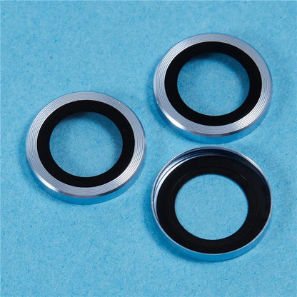For iPhone 16 Pro / 16 Pro Max Camera Lens Protector CD Veins Metal Ring Tempered Glass Film