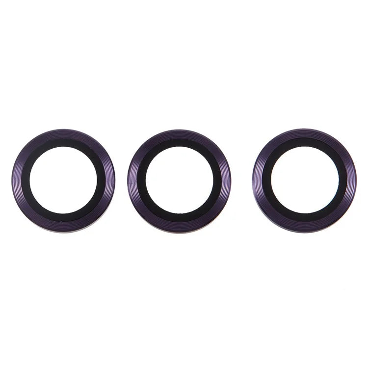 For iPhone 16 Pro / 16 Pro Max Camera Lens Protector CD Veins Metal Ring Tempered Glass Film