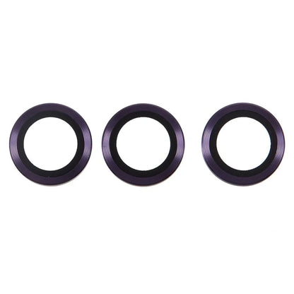 For iPhone 16 Pro / 16 Pro Max Camera Lens Protector CD Veins Metal Ring Tempered Glass Film