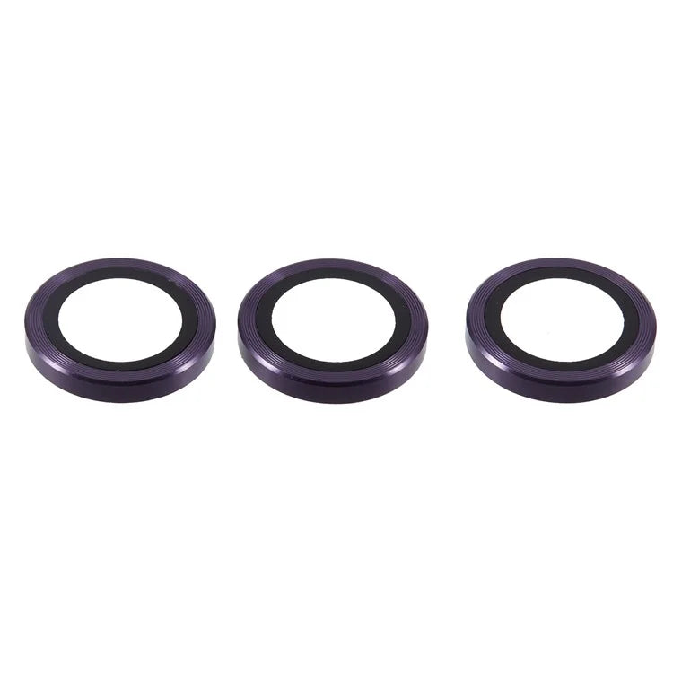 For iPhone 16 Pro / 16 Pro Max Camera Lens Protector CD Veins Metal Ring Tempered Glass Film