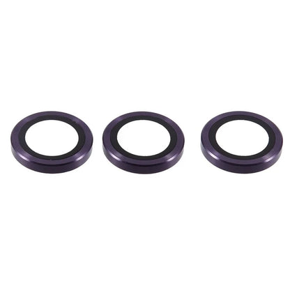 For iPhone 16 Pro / 16 Pro Max Camera Lens Protector CD Veins Metal Ring Tempered Glass Film