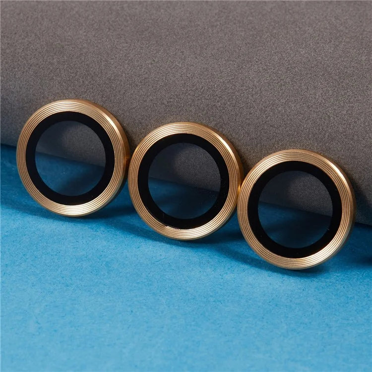 For iPhone 16 Pro / 16 Pro Max Camera Lens Protector CD Veins Metal Ring Tempered Glass Film