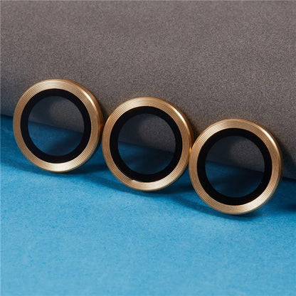For iPhone 16 Pro / 16 Pro Max Camera Lens Protector CD Veins Metal Ring Tempered Glass Film