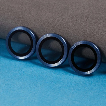 For iPhone 16 Pro / 16 Pro Max Camera Lens Protector CD Veins Metal Ring Tempered Glass Film