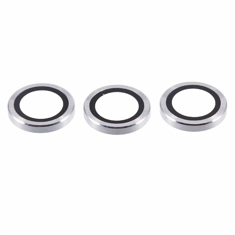 For iPhone 16 Pro / 16 Pro Max Camera Lens Protector CD Veins Metal Ring Tempered Glass Film