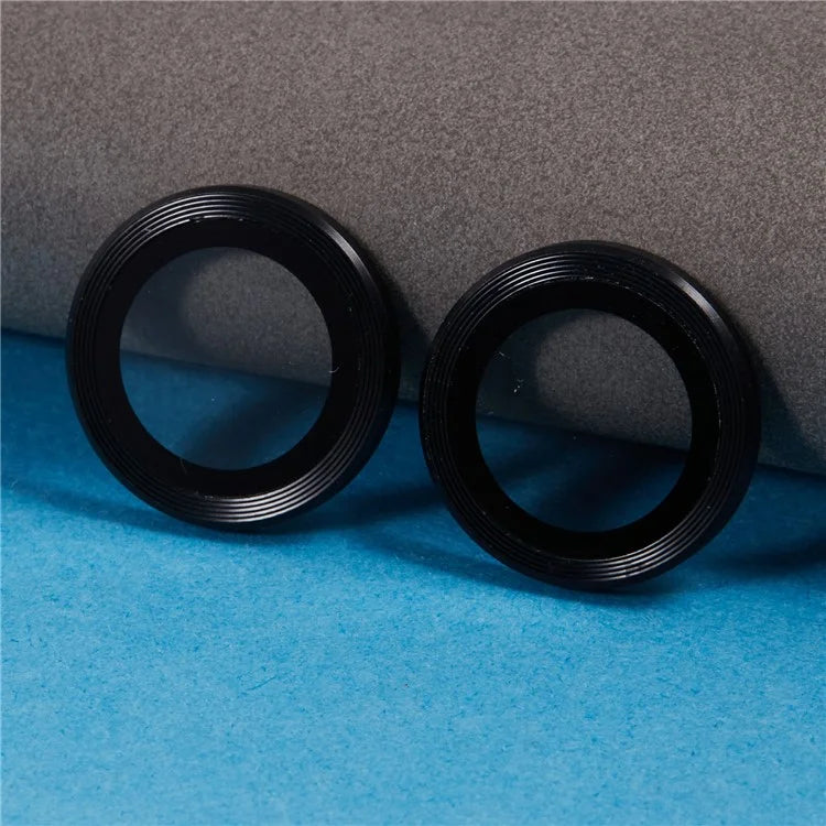 For iPhone 16 / 16 Plus Camera Lens Protector CD Veins Metal Ring Tempered Glass Film