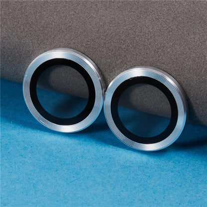 For iPhone 16 / 16 Plus Camera Lens Protector CD Veins Metal Ring Tempered Glass Film