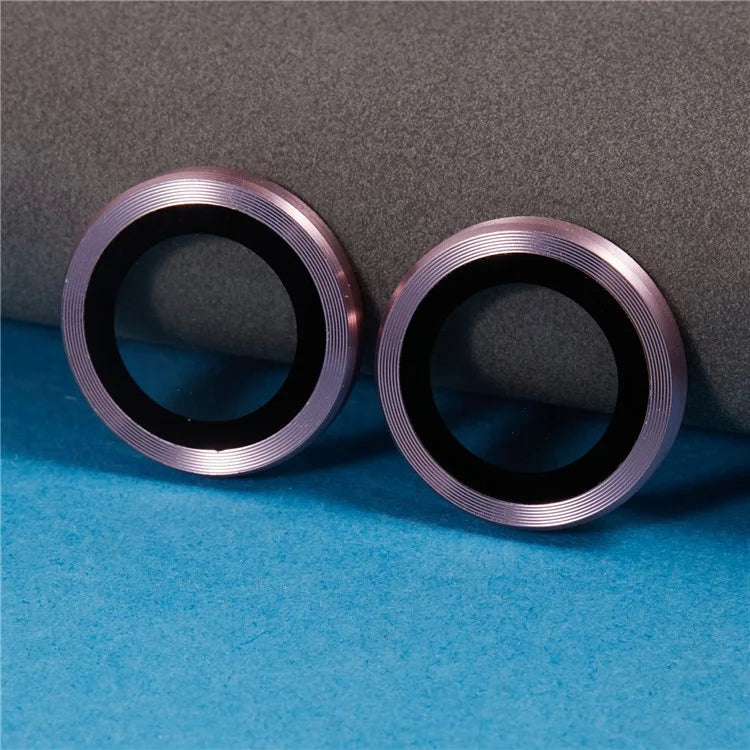 For iPhone 16 / 16 Plus Camera Lens Protector CD Veins Metal Ring Tempered Glass Film