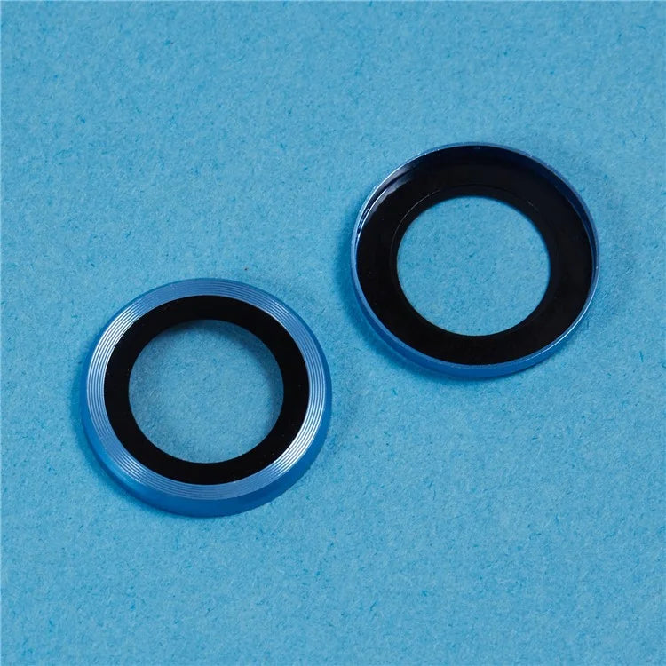 For iPhone 16 / 16 Plus Camera Lens Protector CD Veins Metal Ring Tempered Glass Film