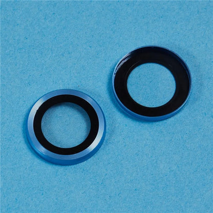 For iPhone 16 / 16 Plus Camera Lens Protector CD Veins Metal Ring Tempered Glass Film