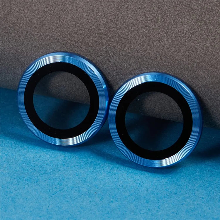 For iPhone 16 / 16 Plus Camera Lens Protector CD Veins Metal Ring Tempered Glass Film