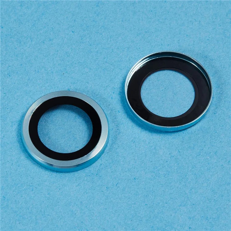 For iPhone 16 / 16 Plus Camera Lens Protector CD Veins Metal Ring Tempered Glass Film
