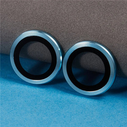 For iPhone 16 / 16 Plus Camera Lens Protector CD Veins Metal Ring Tempered Glass Film