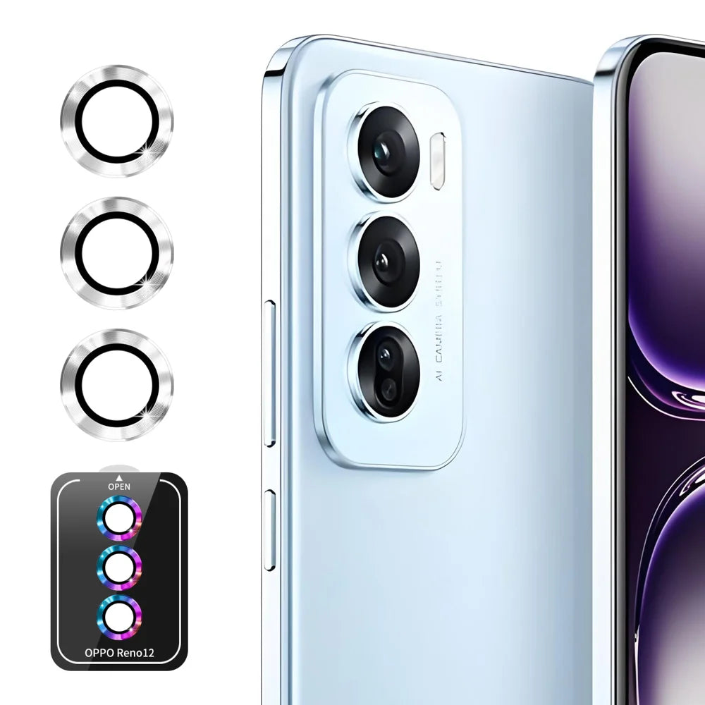 For Oppo Reno12 Pro 5G (Global) / Oppo Reno12 5G (Global) ENKAY Hat-Prince Camera Lens Protector Metal Ring Lens Film