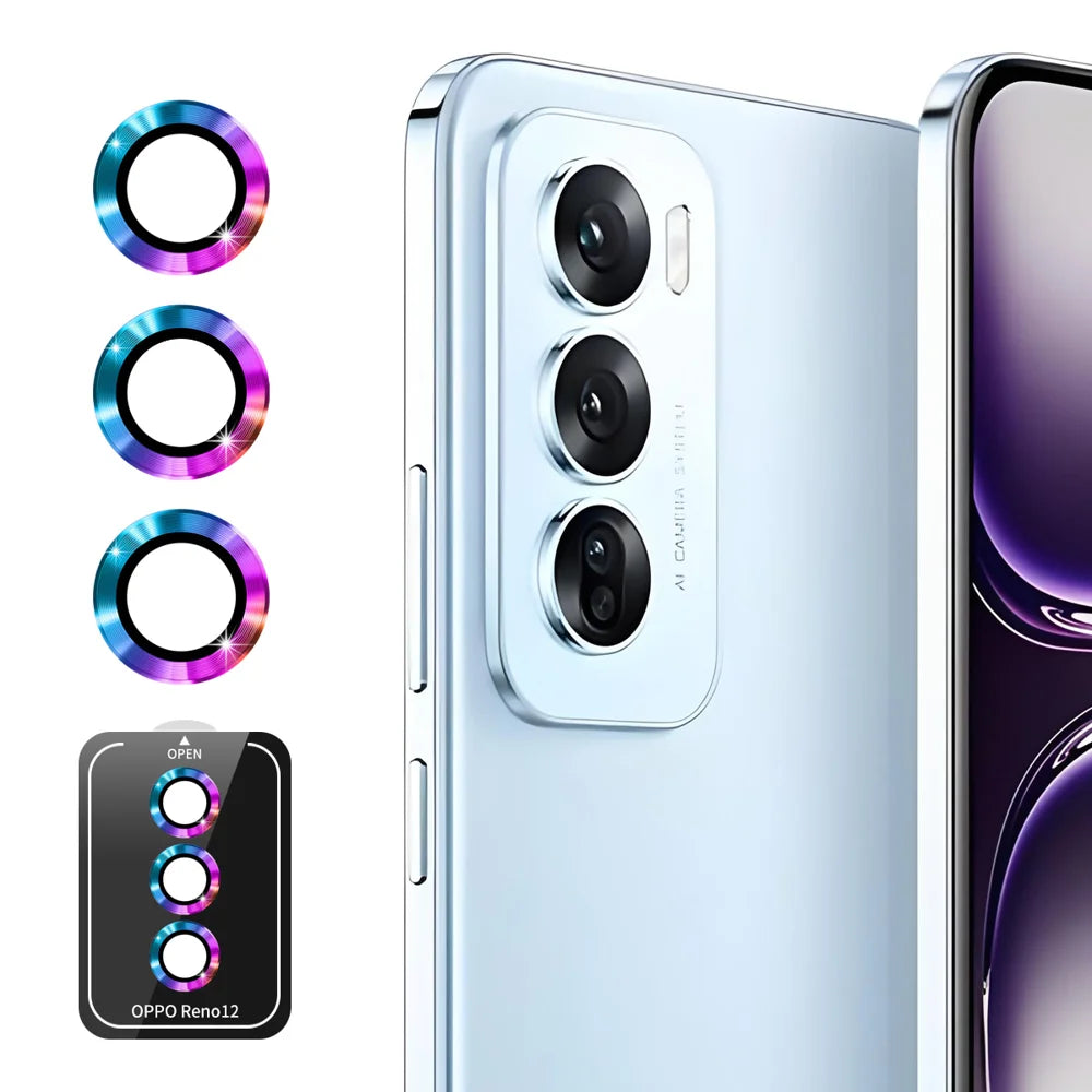For Oppo Reno12 Pro 5G (Global) / Oppo Reno12 5G (Global) ENKAY Hat-Prince Camera Lens Protector Metal Ring Lens Film