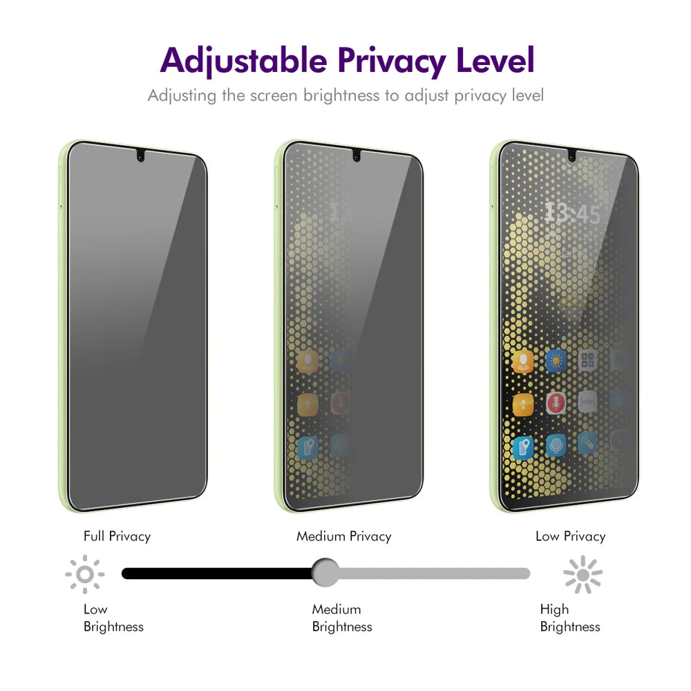 For Xiaomi Redmi 14C 4G ENKAY Hat-Prince Anti-Spy Privacy Protection Film Anti-Glare Full Screen Protector - 黑色