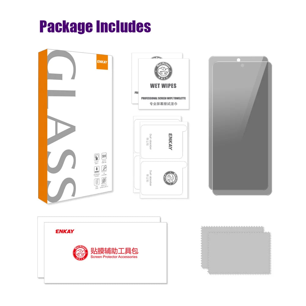 For Xiaomi 14T Pro / 14T ENKAY Hat-Prince 2Pcs Anti-Spy Privacy Protection Film Anti-Glare Full Screen Protector - Black